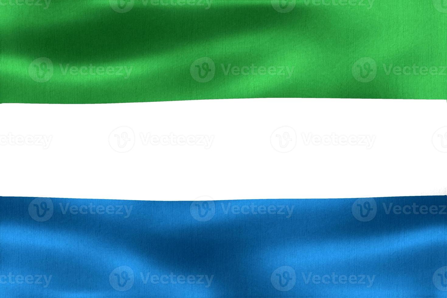 3D-Illustration of a Sierra Leone flag - realistic waving fabric flag photo