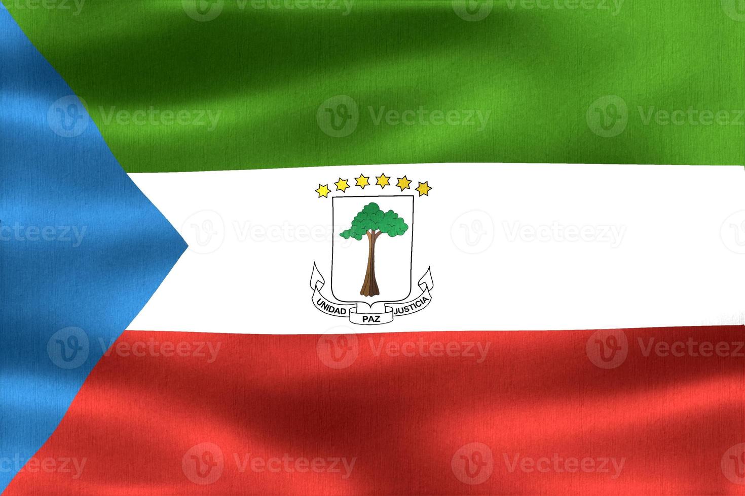 Equatorial Guinea flag - realistic waving fabric flag photo