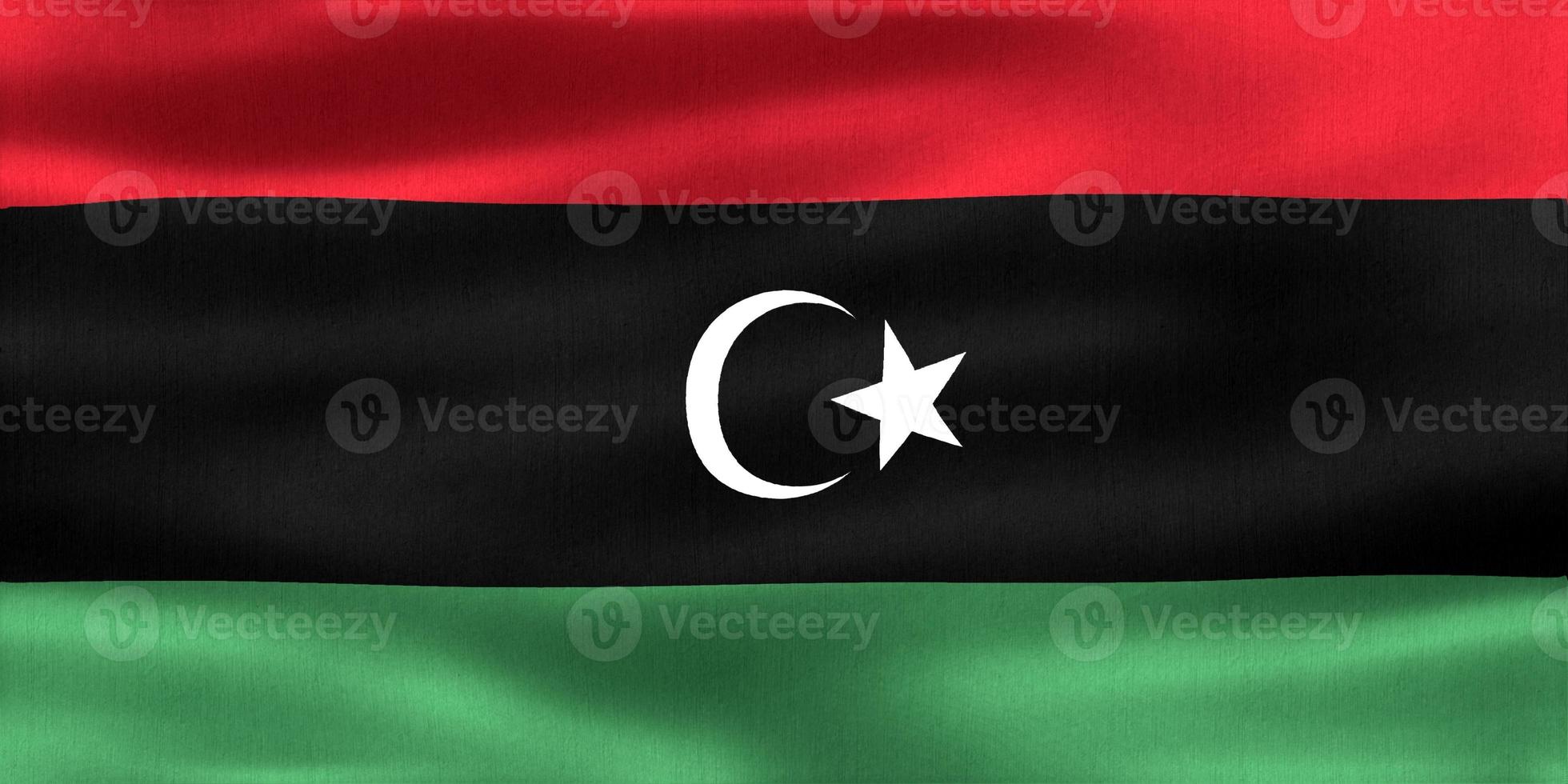 3D-Illustration of a Libya flag - realistic waving fabric flag photo