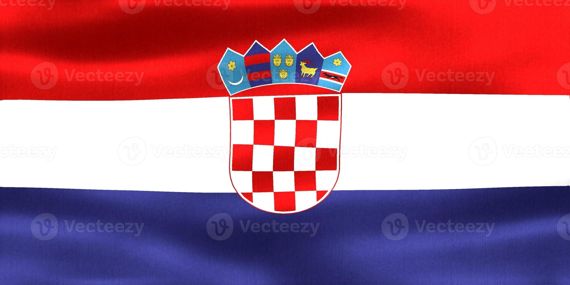 3D-Illustration of a Croatia flag - realistic waving fabric flag photo