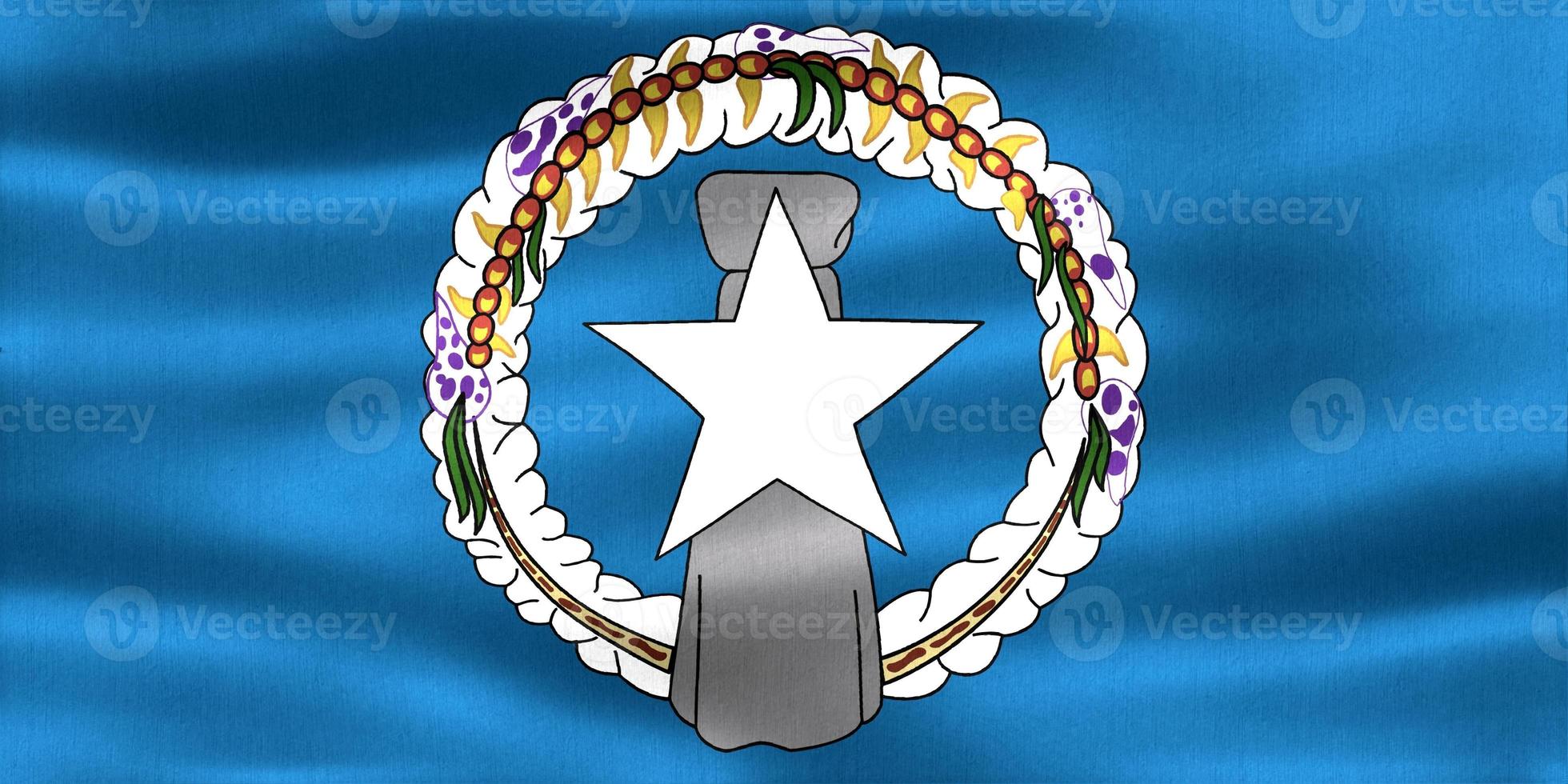 3D-Illustration of a Mariana Islands flag - realistic waving fabric flag photo