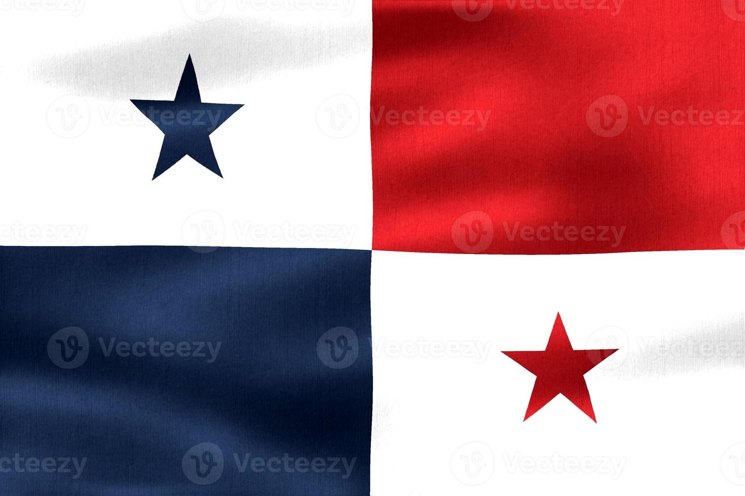 3D-Illustration of a Panama flag - realistic waving fabric flag photo