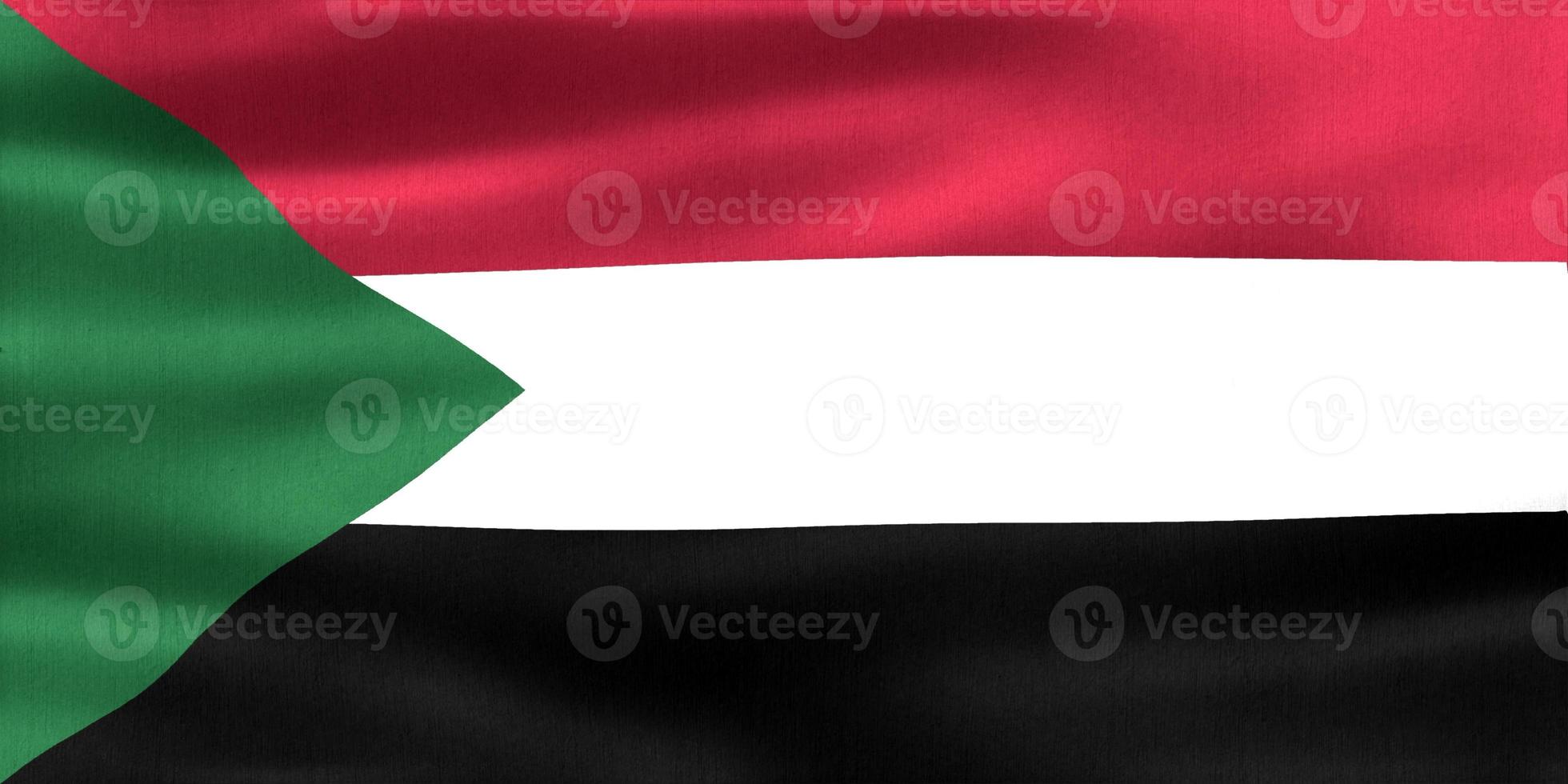 3D-Illustration of a Sudan flag - realistic waving fabric flag photo