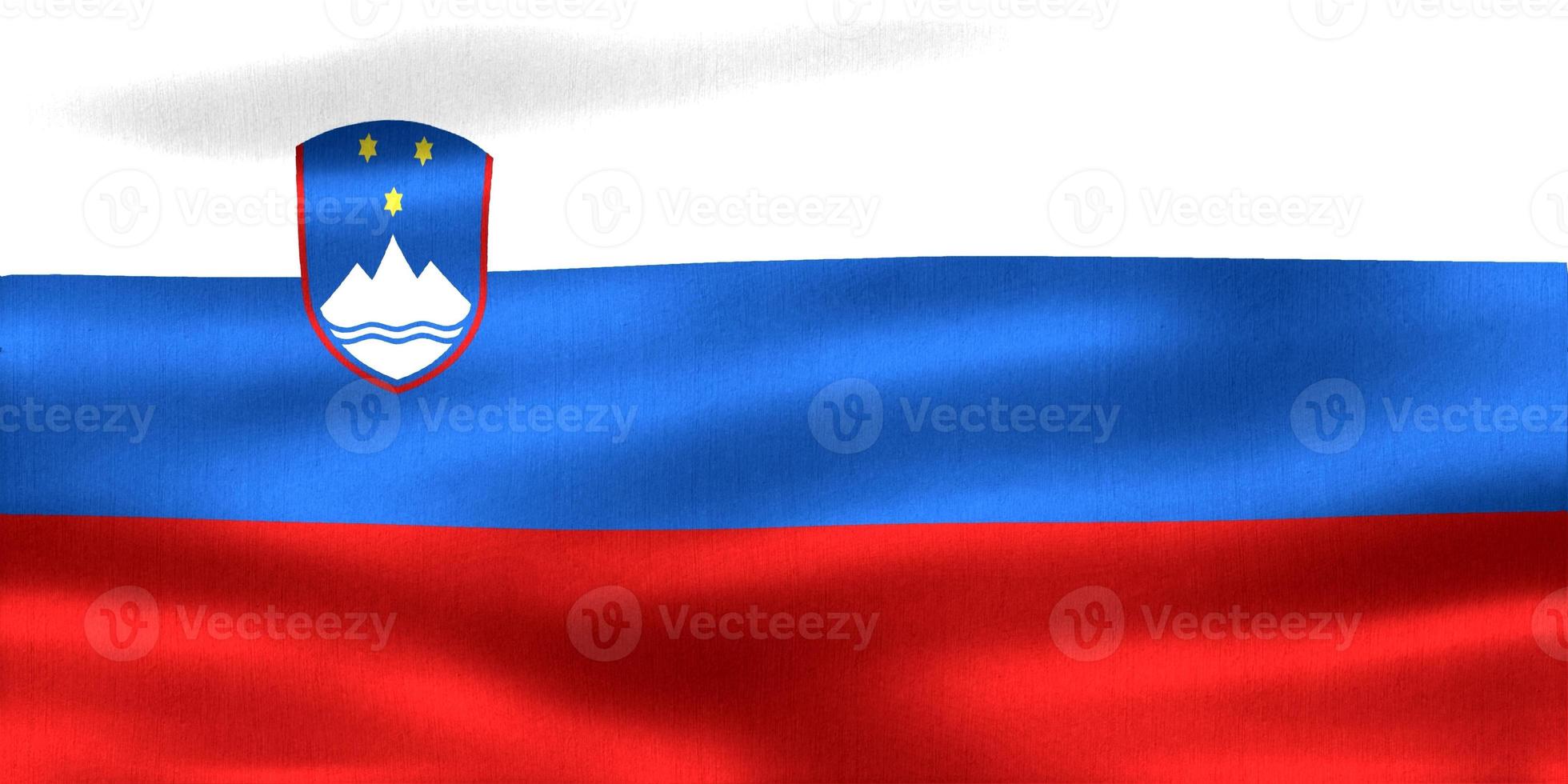 3D-Illustration of a Slovenia flag - realistic waving fabric flag photo