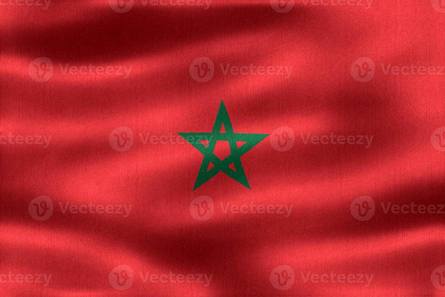 3D-Illustration of a Morocco flag - realistic waving fabric flag photo