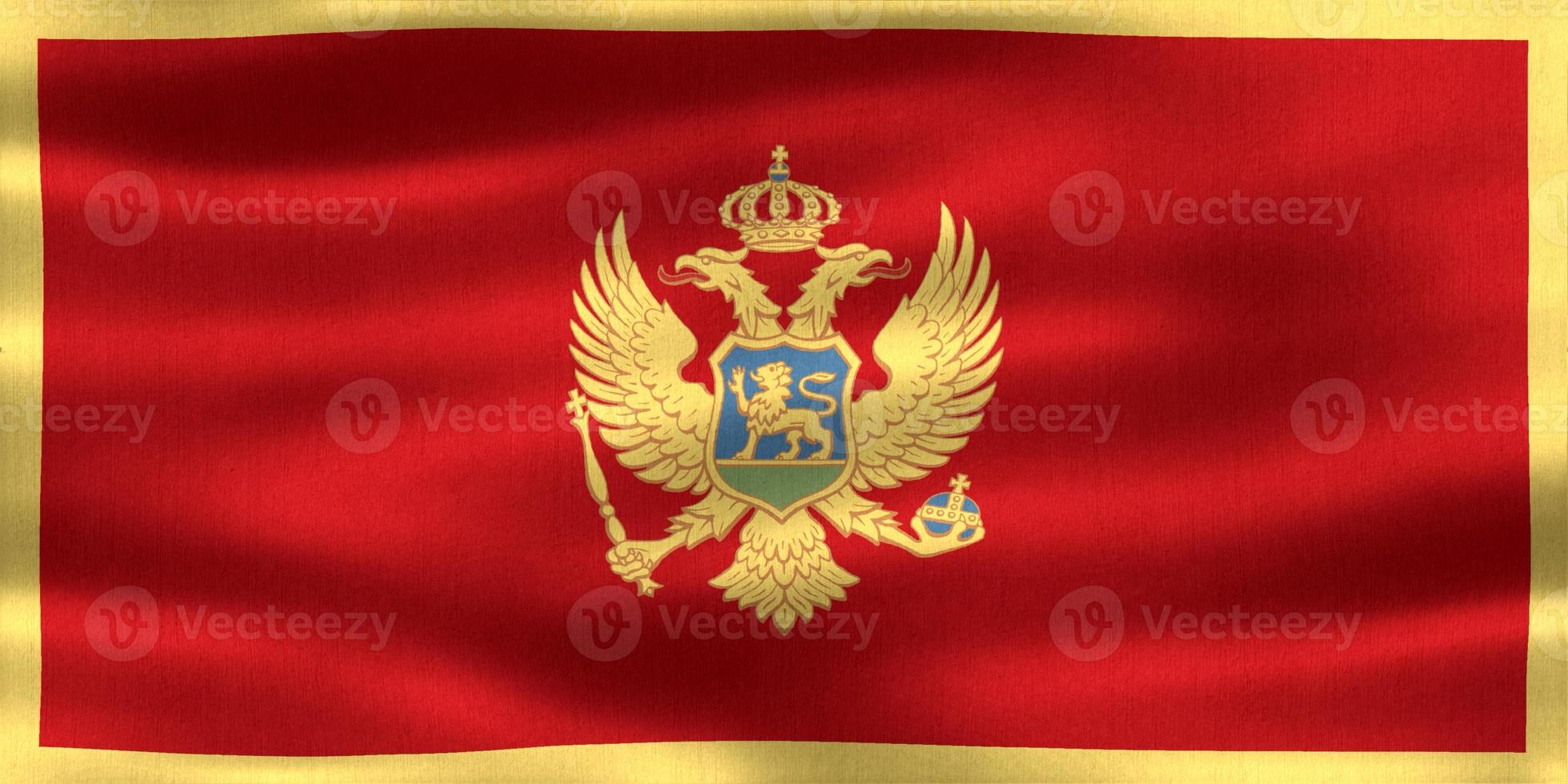 3D-Illustration of a Montenegro flag - realistic waving fabric flag photo