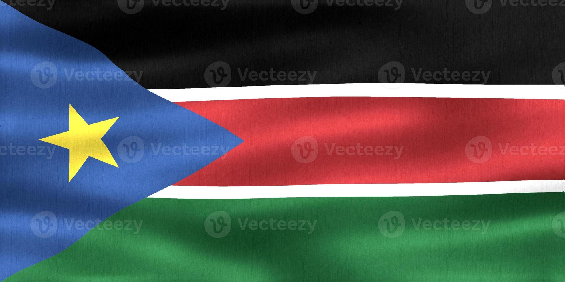 3D-Illustration of a South Sudan flag - realistic waving fabric flag photo