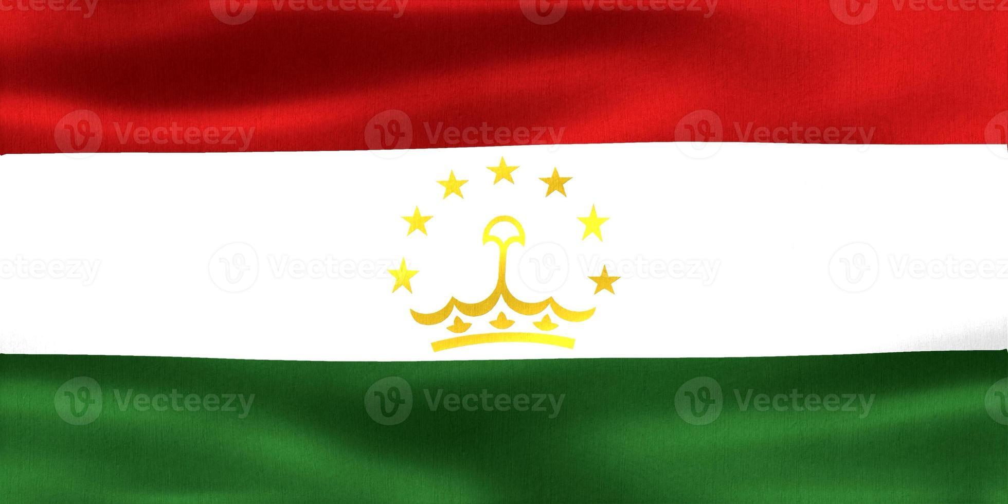 3D-Illustration of a Tajikistan flag - realistic waving fabric flag photo