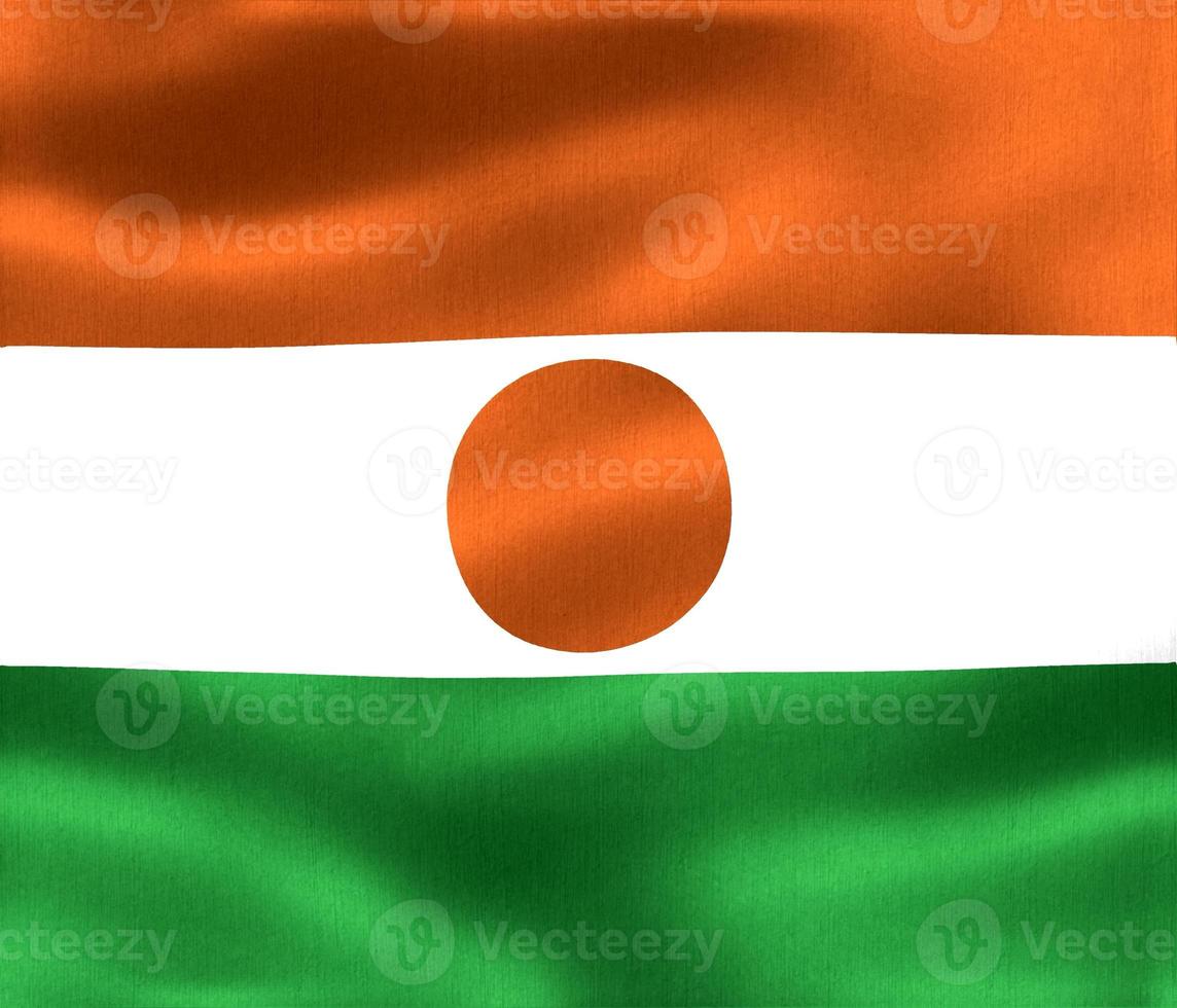 3D-Illustration of a Niger flag - realistic waving fabric flag photo