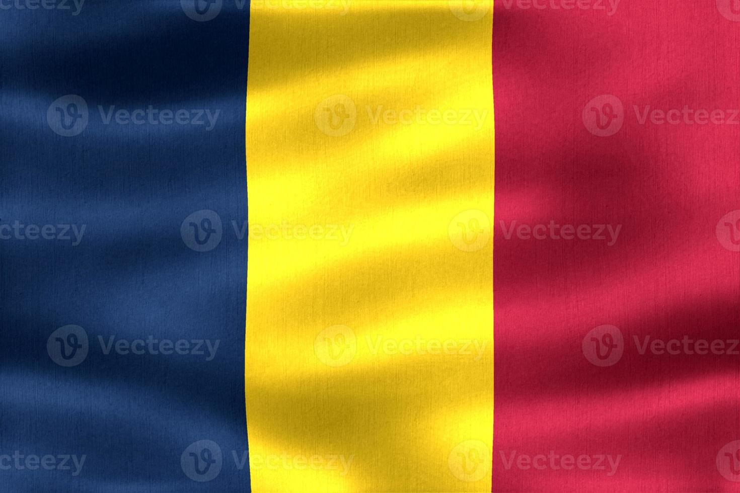 3D-Illustration of a Chad flag - realistic waving fabric flag photo