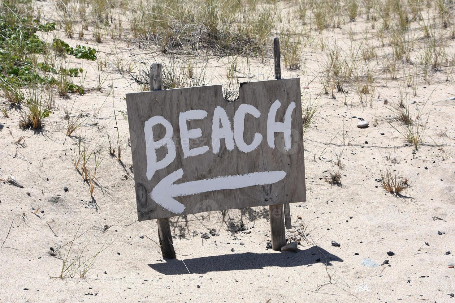 Painted Beach Sign in the Sand on the Cape photo