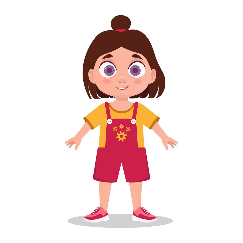 Cute baby smiles. The schoolgirl smiles vector