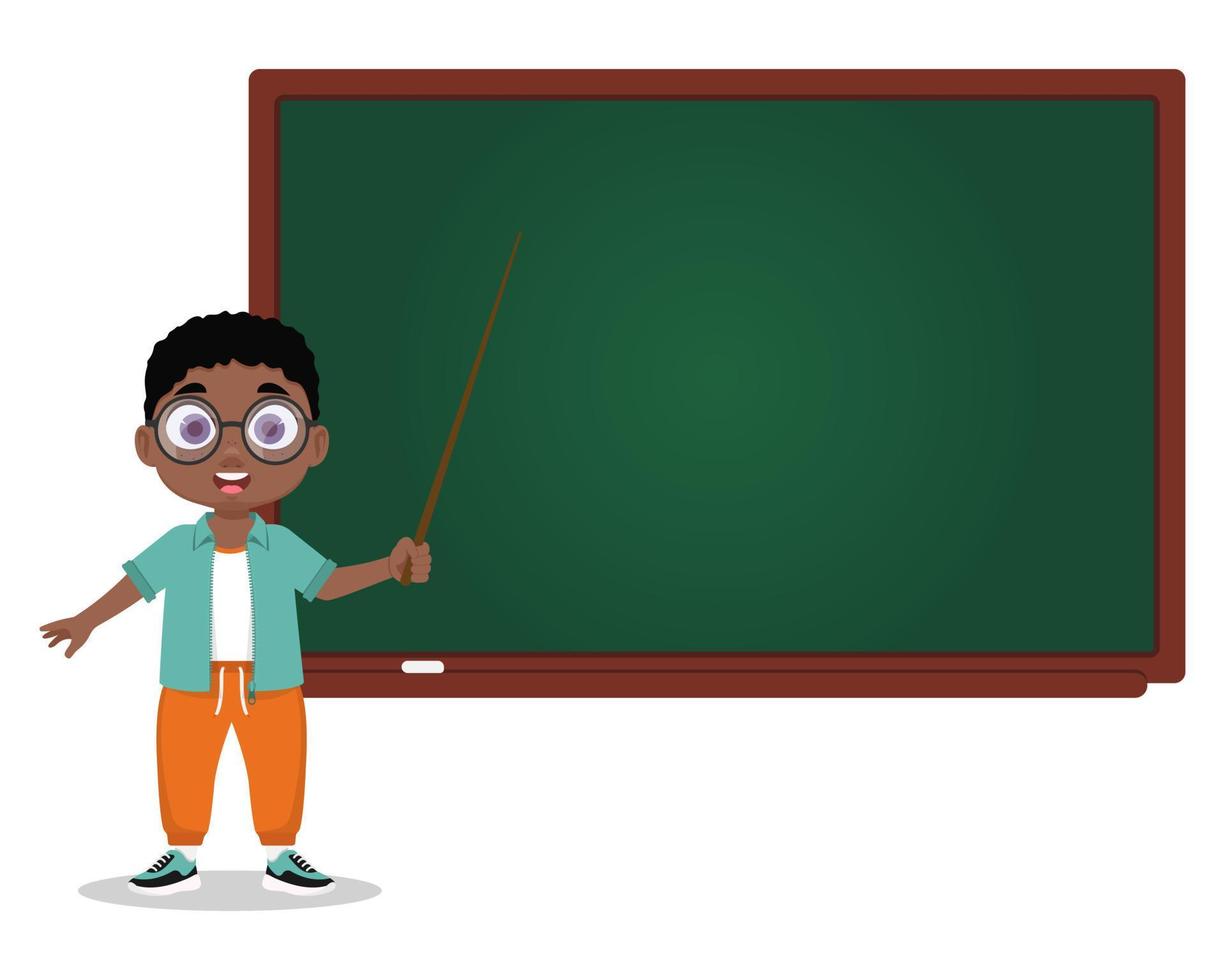 The boy at the blackboard, without an inscription vector
