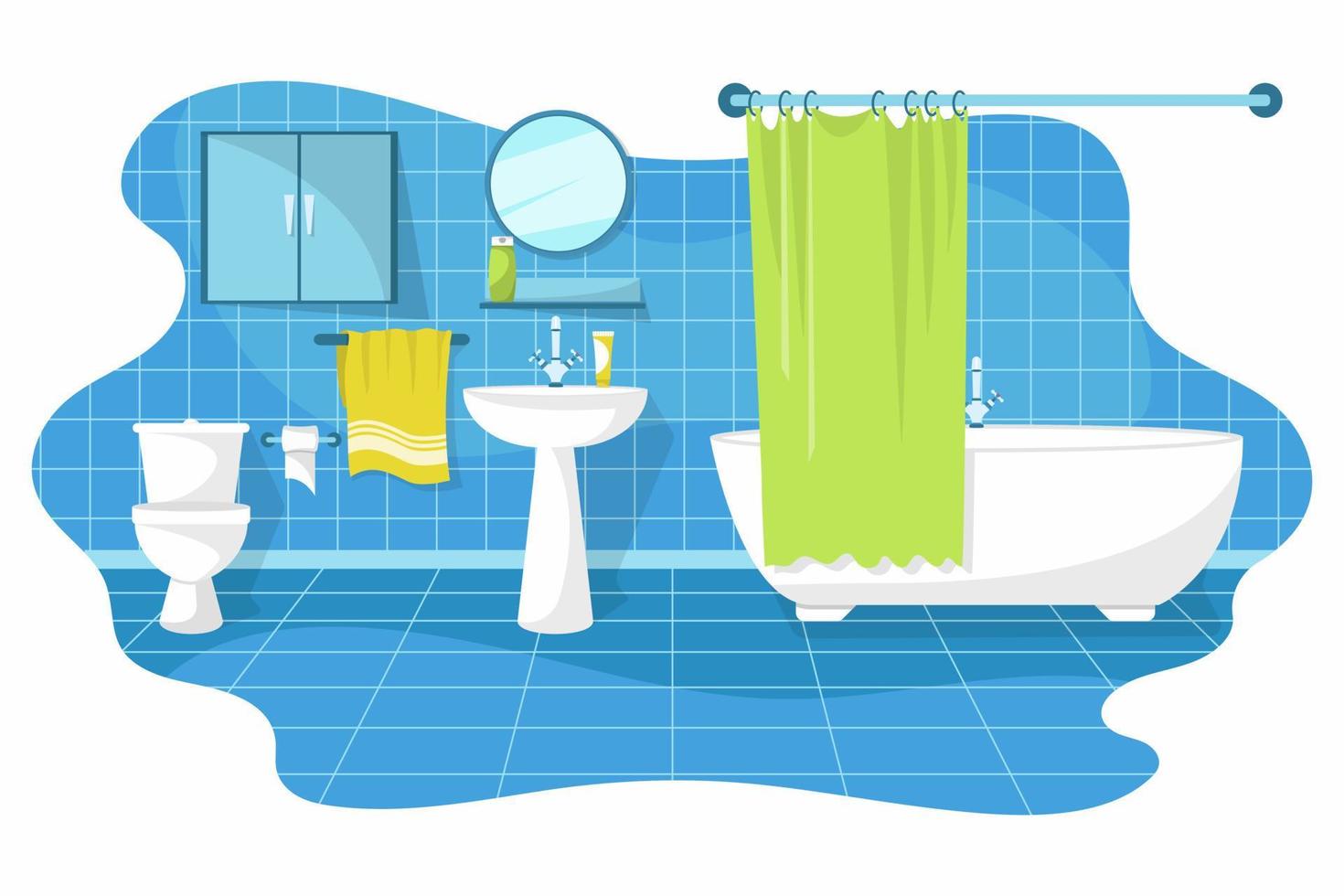 cuarto de baño, retrete, lavabo vector