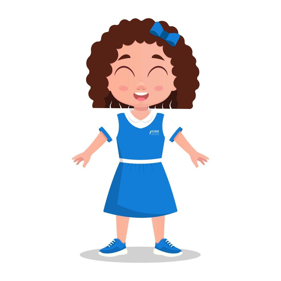 Child smiling, girl, schoolgirl vector