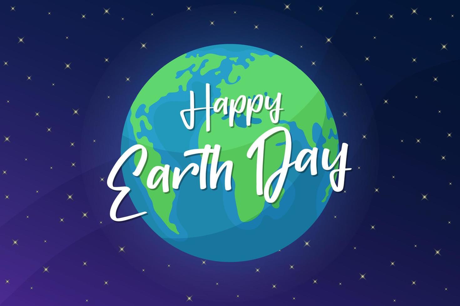 Stylish illustration, planet earth in space. Happy earth day vector