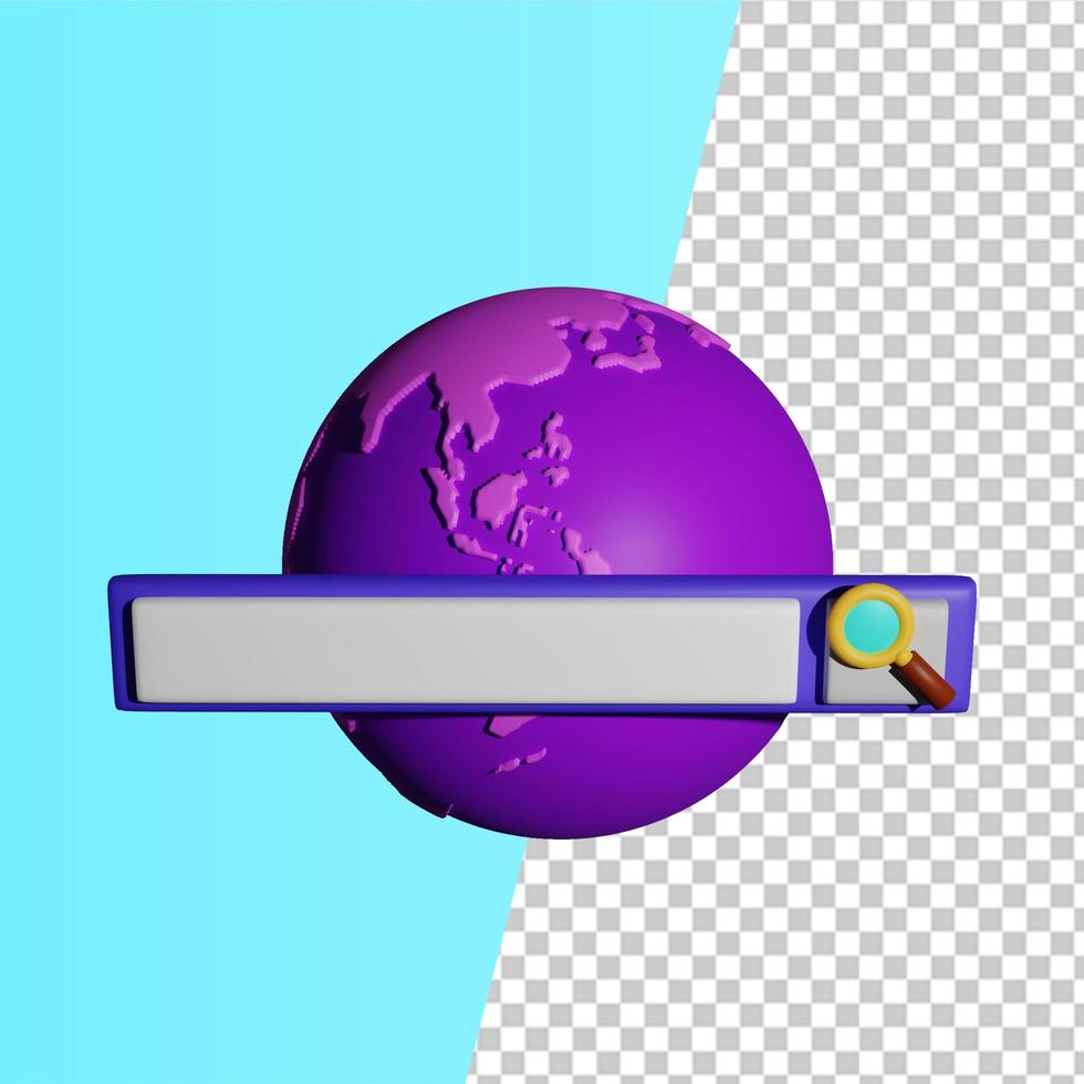 3D icon rendering global search photo