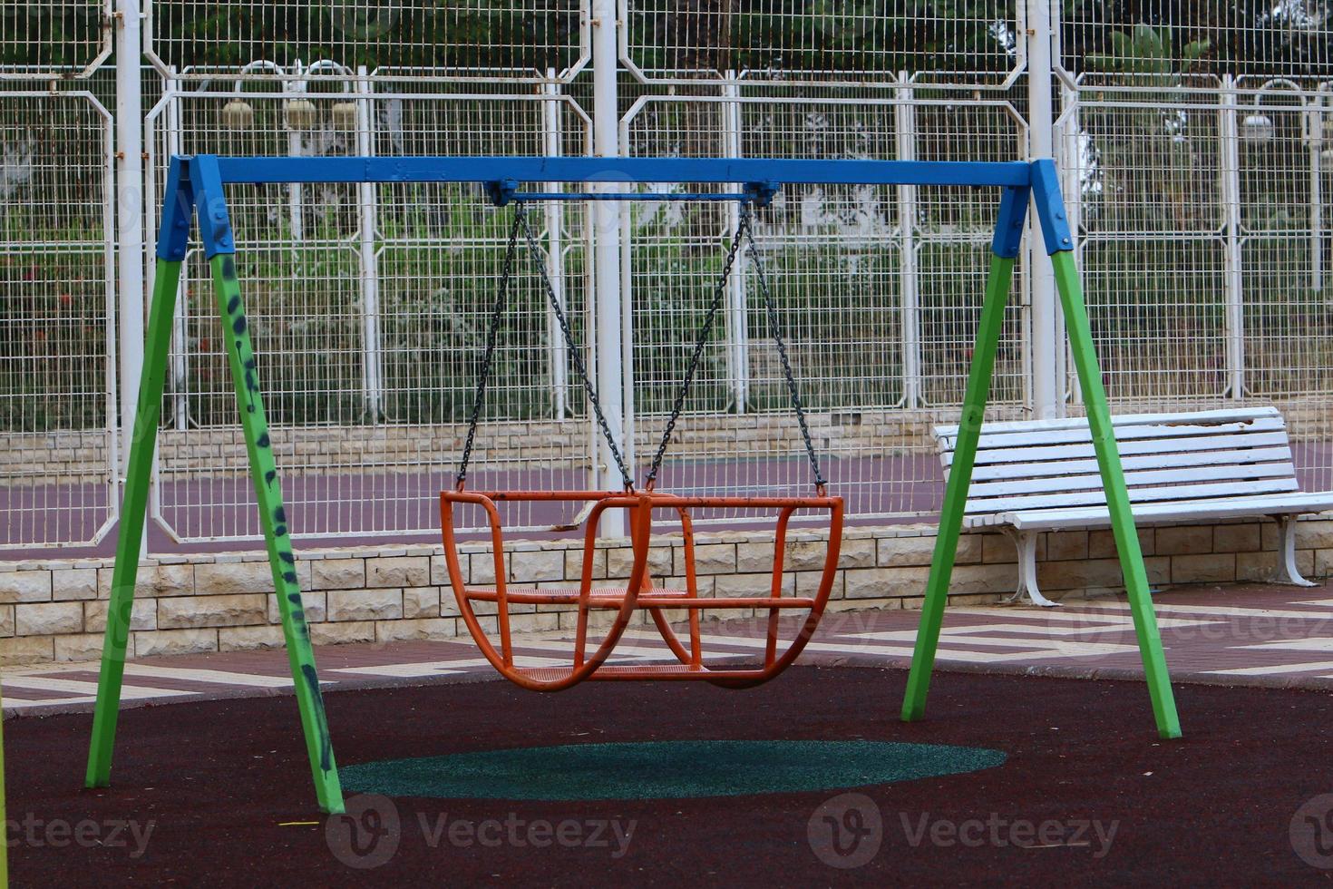 Figures for games and sports on a playground in Israel. photo