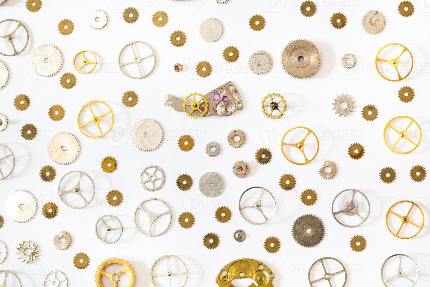ornament from various old watch spare parts photo