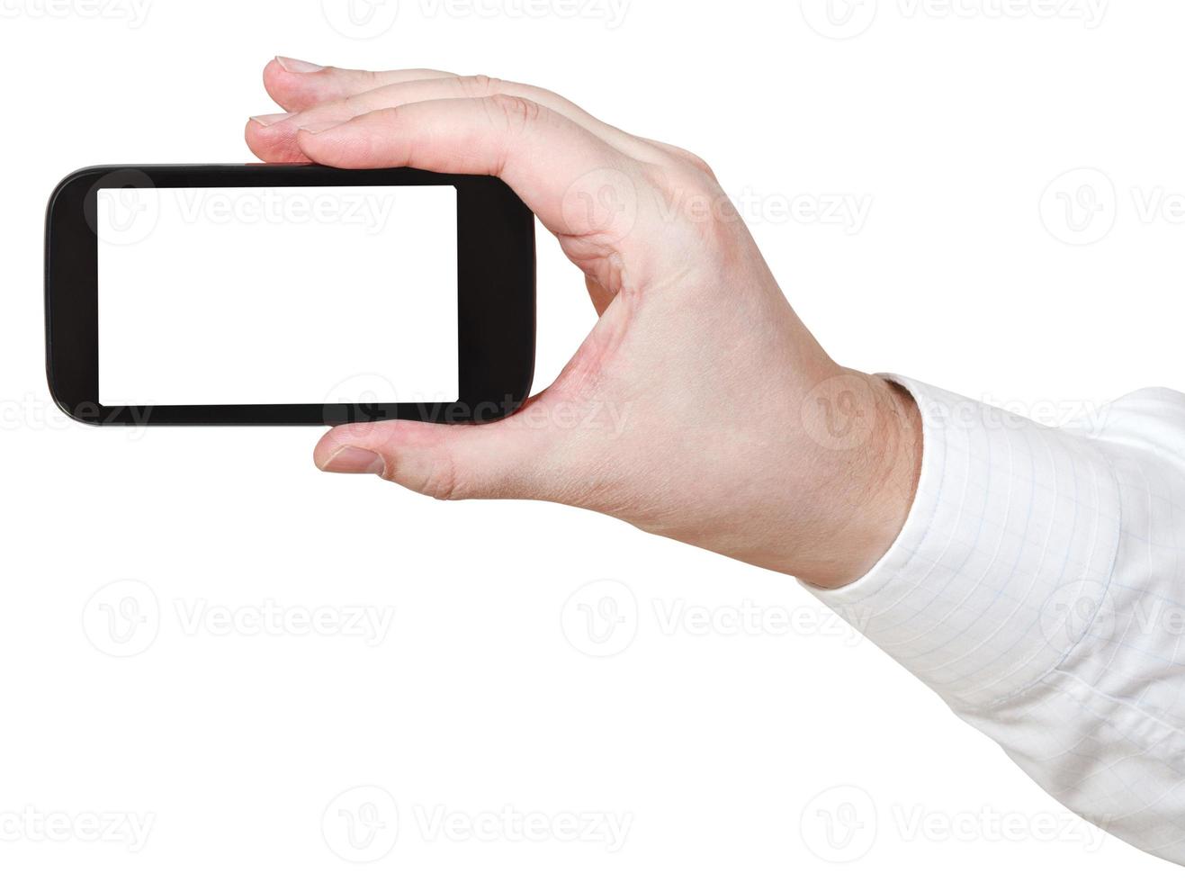 businessman hold digital communicator photo