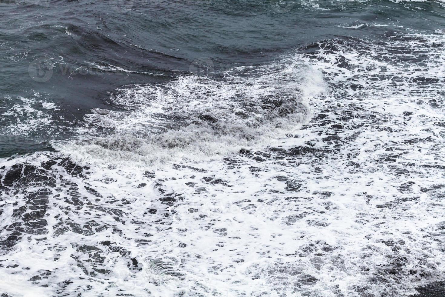 ocean waves near Vik I Myrdal village in Iceland photo