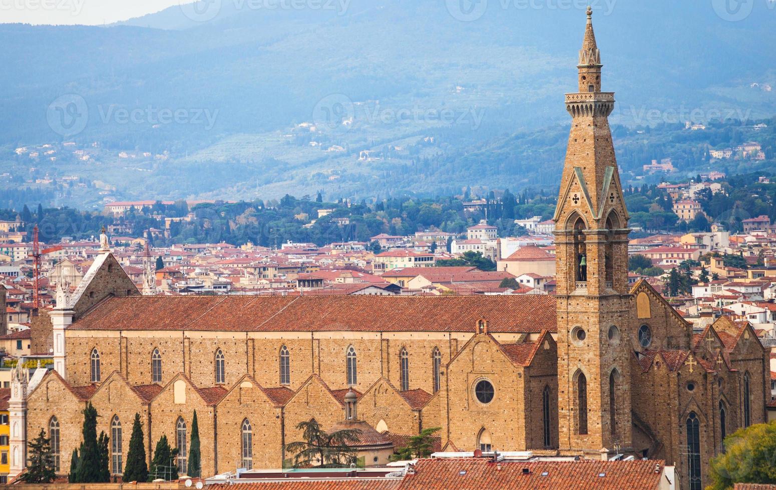 above view of Basilica di Santa Croce in Florence photo