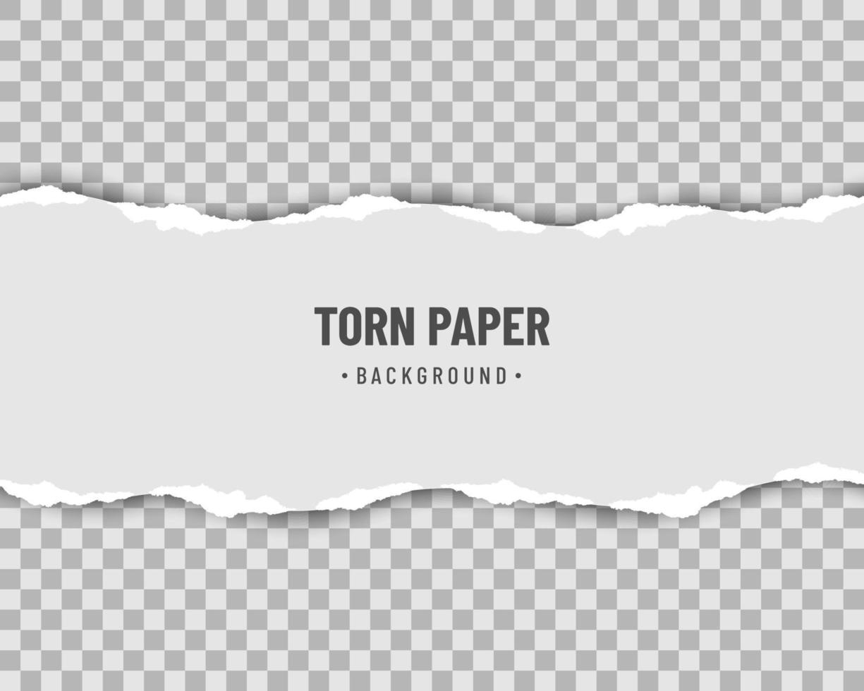 Piece of torn white paper with soft shadow on transparent background vector