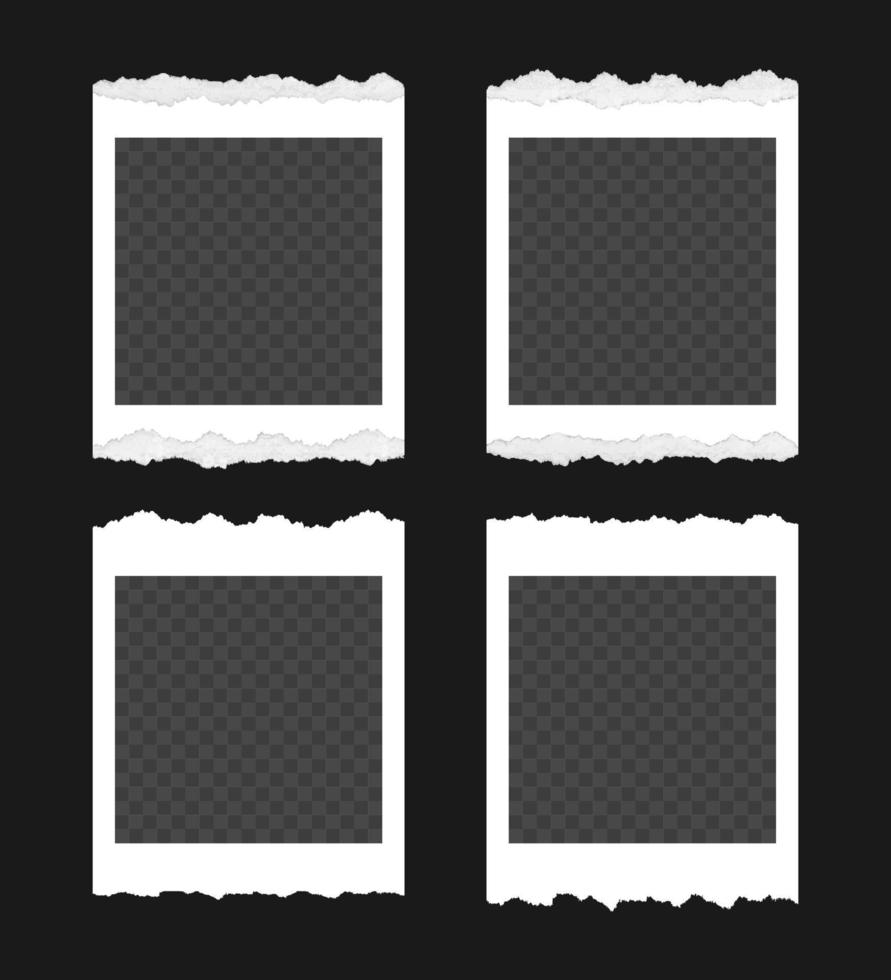 Photo frames with ripped edges vector