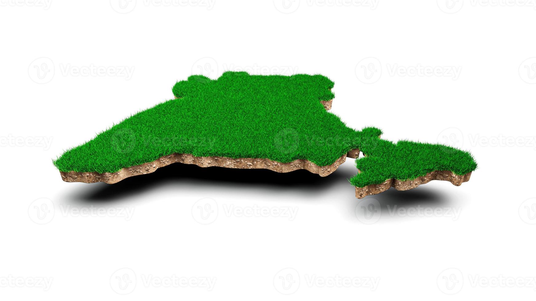 India map soil land geology cross section with green grass 3d illustration photo