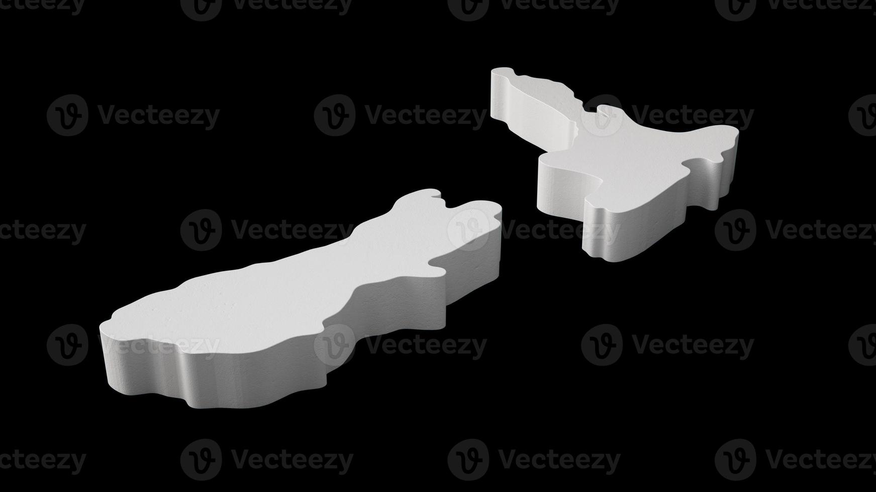 New Zealand 3D map Geography Cartography and topology map 3D illustration photo