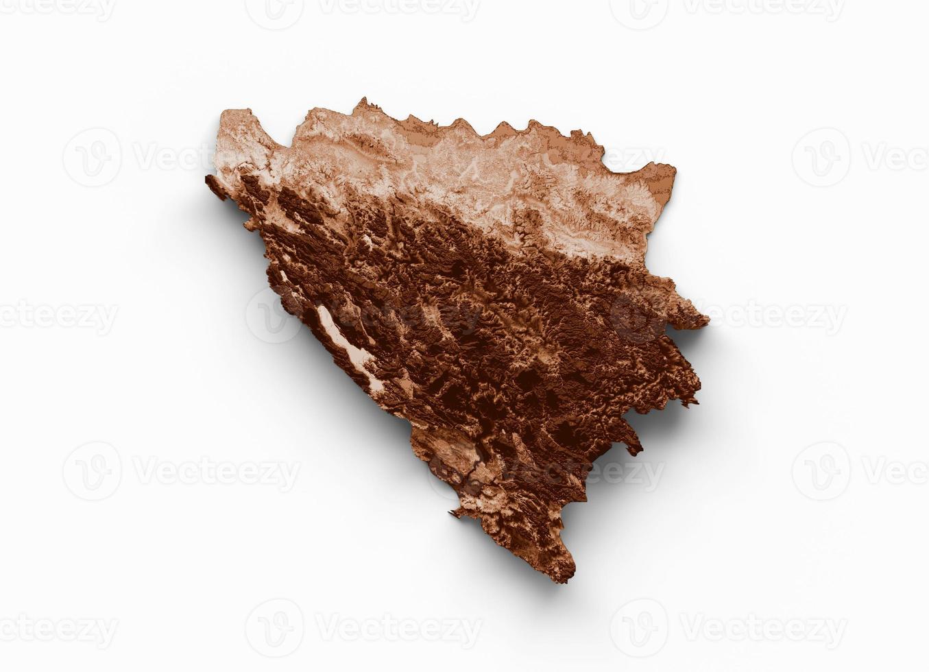 Map of bosnia and herzegovina in old style, brown graphics in a retro style Vintage Style. High detailed 3d illustration photo