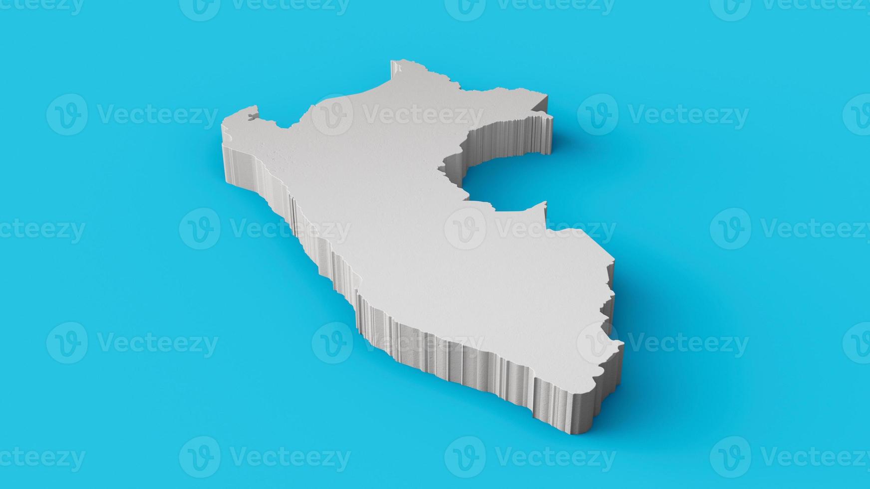 Peru 3D map Geography Cartography and topology map 3D illustration photo