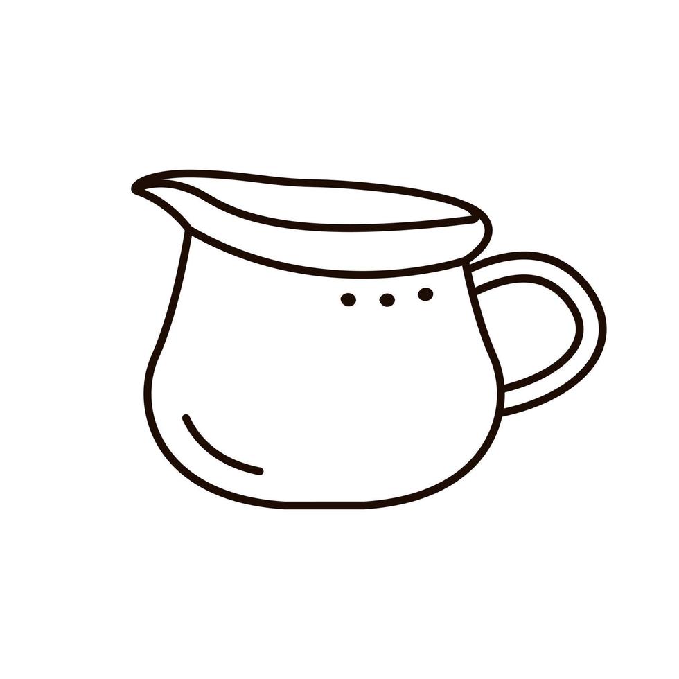 Milk jug isolated on white. Doodle style. vector