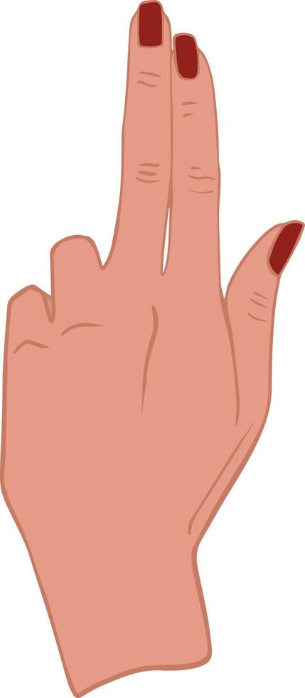 Female Hand with two finger Up vector