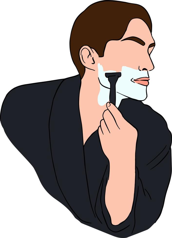 Faceless Men Shaving Face vector