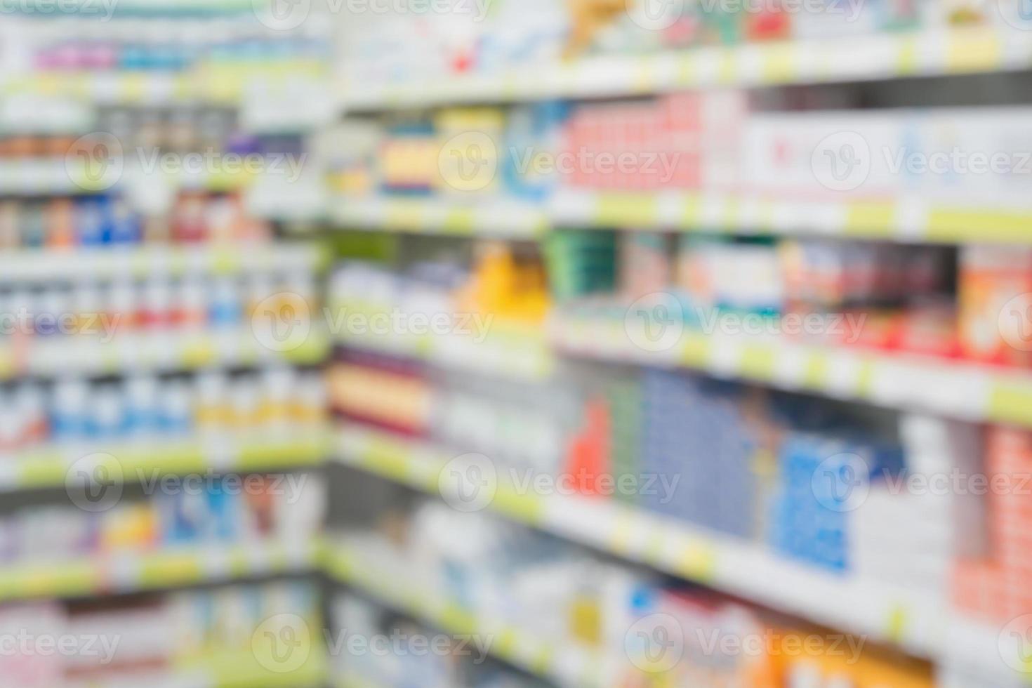 farmacia droguería tienda interior desenfoque de fondo foto