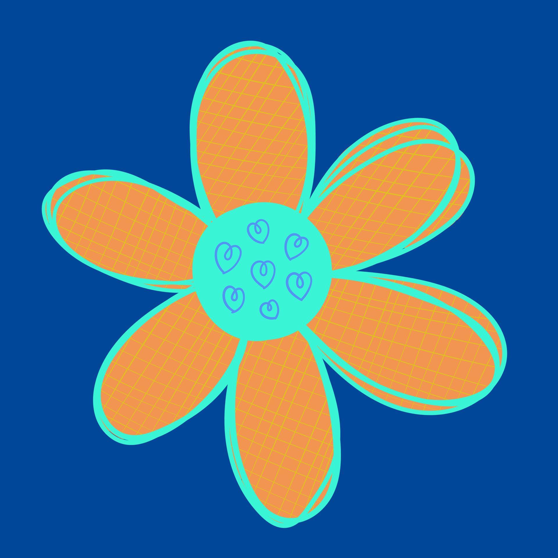 Colorful cute flowers. Vibrant colors and simple design. 12573324