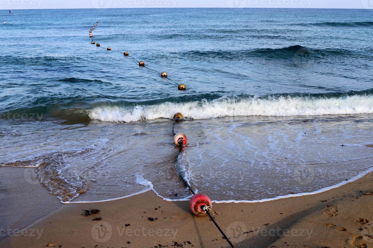 Sandy beach on the Mediterranean Sea in northern Israel. photo