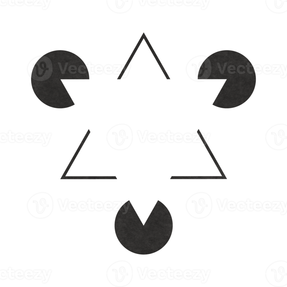 Kanizsa Triangle Illusion on a transparent background png