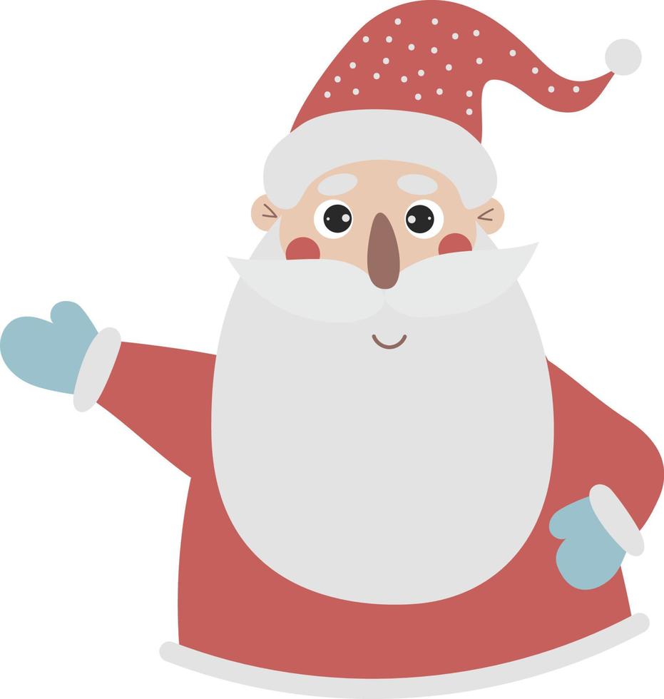 Happy Santa portrait. Christmas   character vector