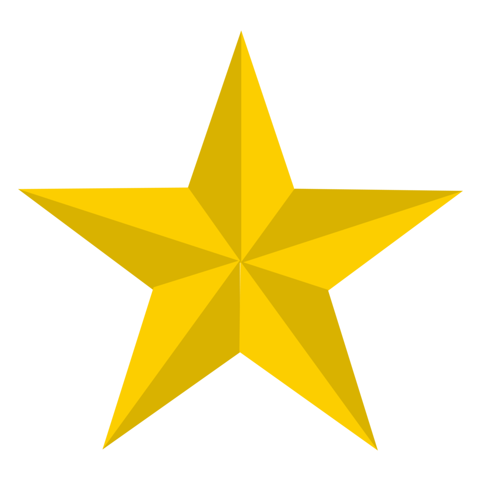 símbolo de estrella con forma 3d elegante y premium. adecuado para su uso como símbolo de perfección. formato png