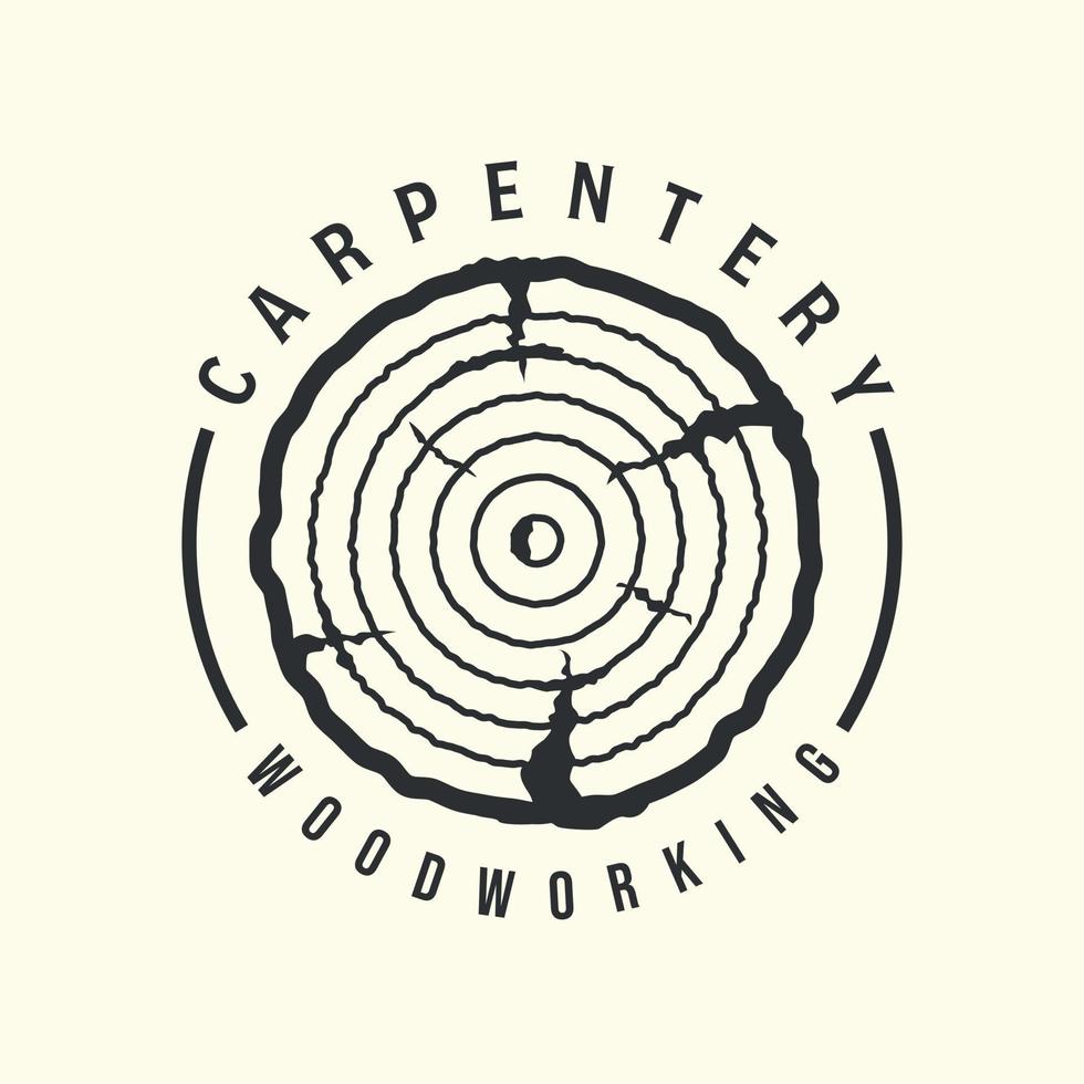diseño de ilustración de plantilla de vector de logotipo vintage de carpintería. concepto de logotipo de carpintería o madera