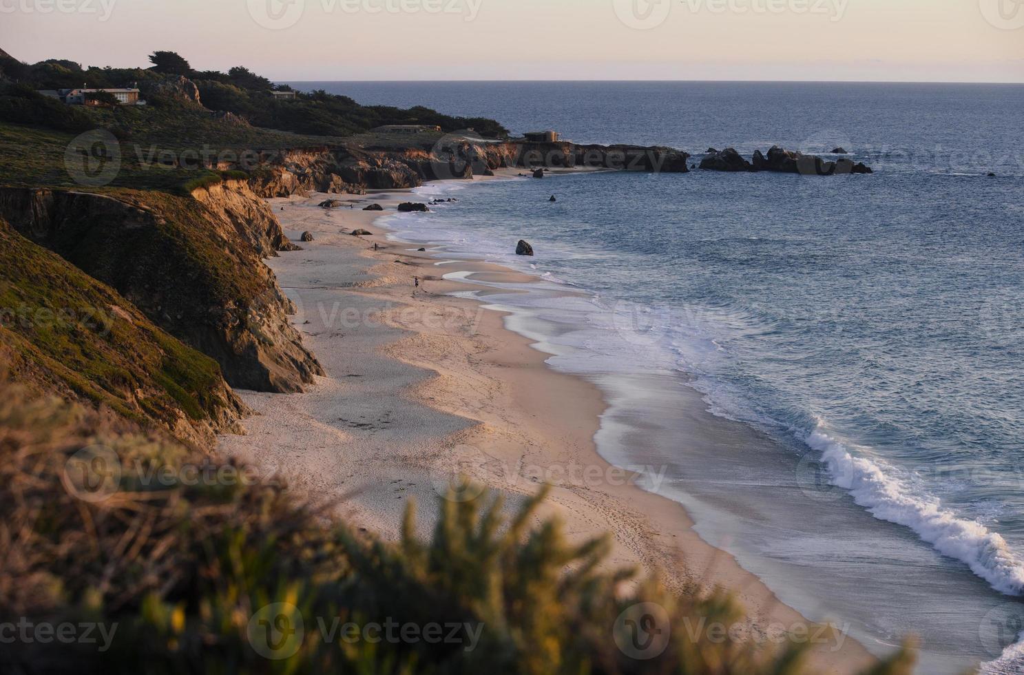 Local beach landscape at sunset photo