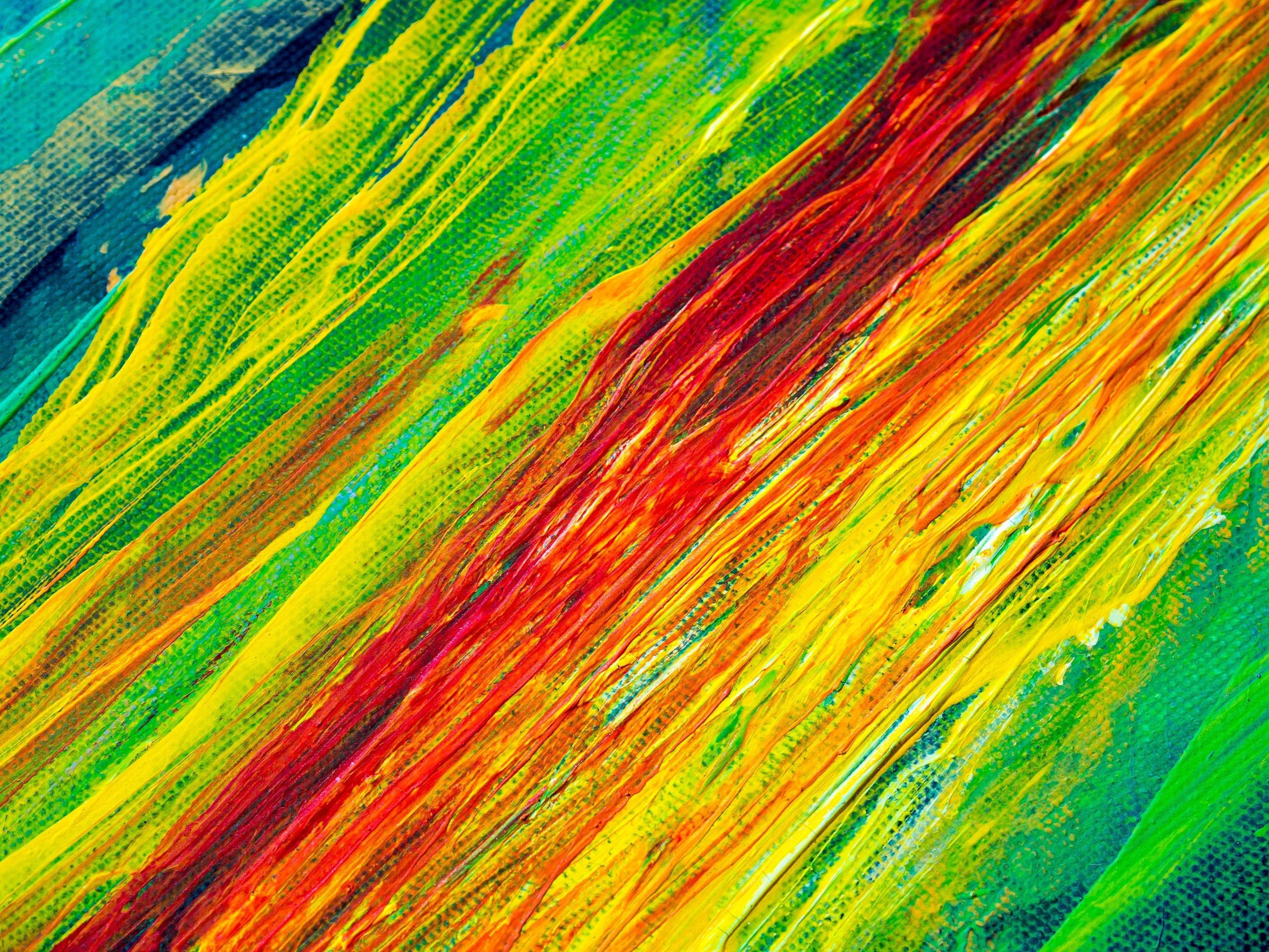 Acrylic color painting by hand made, Colorful contemporary art on