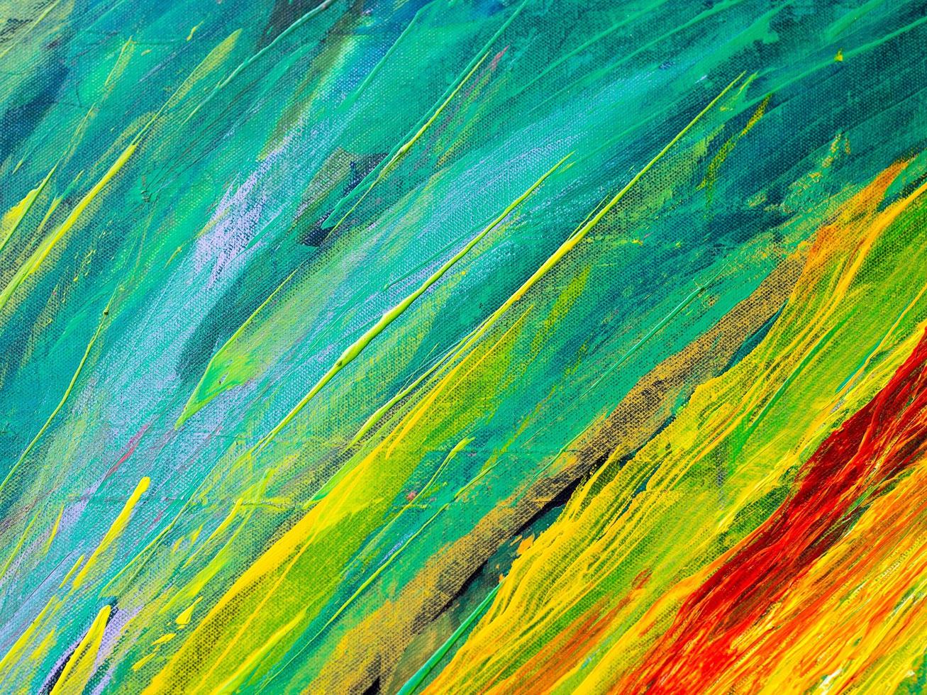 Acrylic color painting by hand made, Colorful contemporary art on canvas, Abstract background texture photo