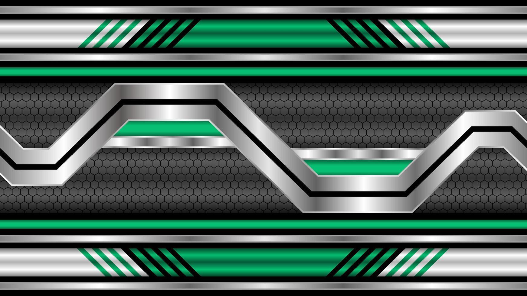 futuristic technology metallic green color abstract background vector