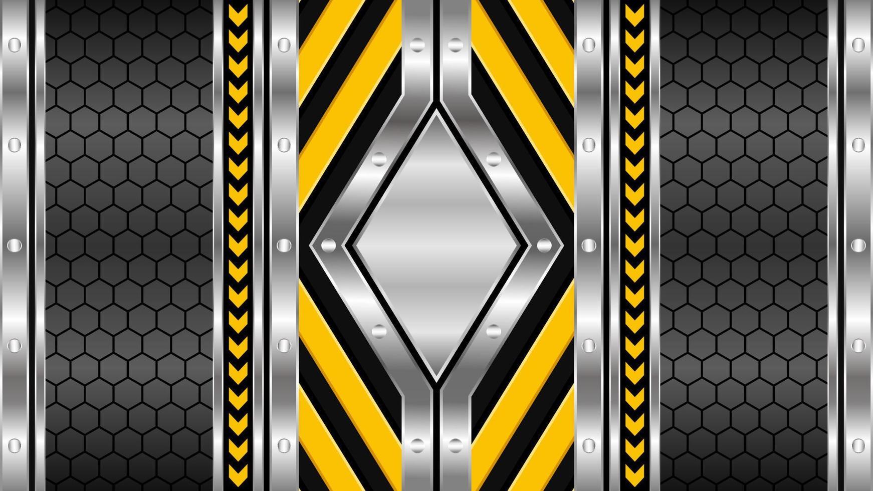futuristic technology metallic yellow color abstract background vector