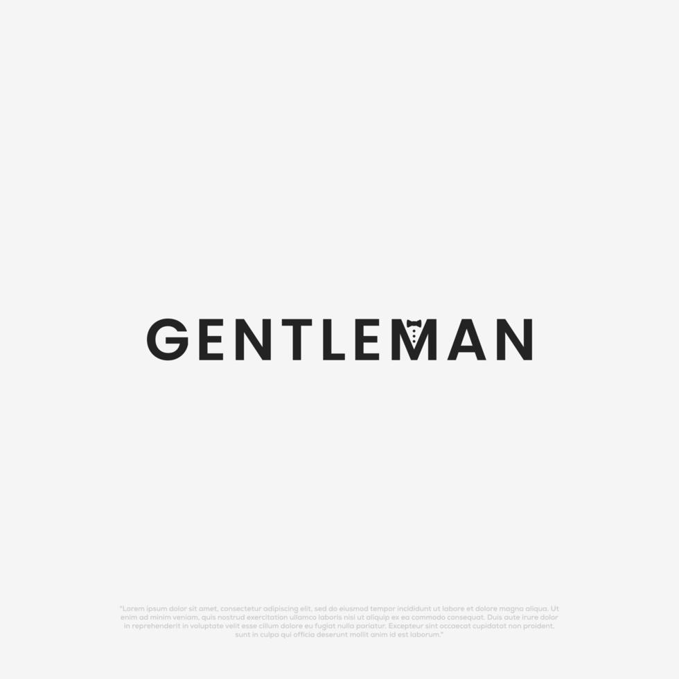 gentleman word mark logo design creative idea vector