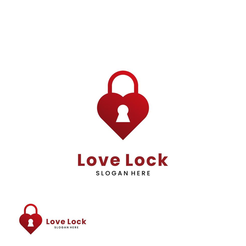 heart lock logo design, love icon combine with padlock logo concept vector