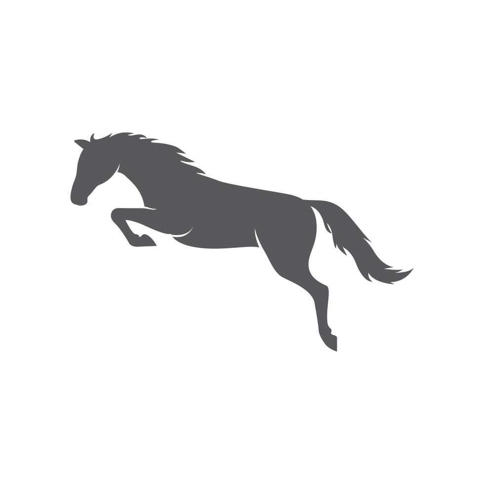 Horse realistic silhouette logo design. Horse pictogram. Side view of horse. Vector illustration